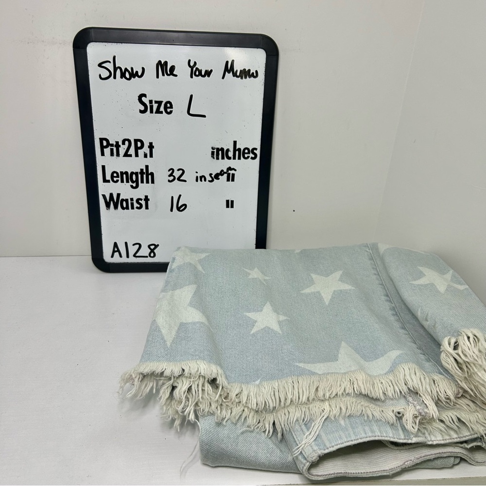Show Me Your MuMu Berkeley Bell Bottoms You're A Star Flare Light Blue Jeans L - Picture 11 of 11